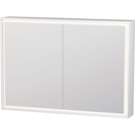 DURAVIT L-Cube Mirror Cabinets, 39 3/8 X6 1/8 X27 1/2  White, Light Field, Hinge Position: Left & Right LC7552000006000